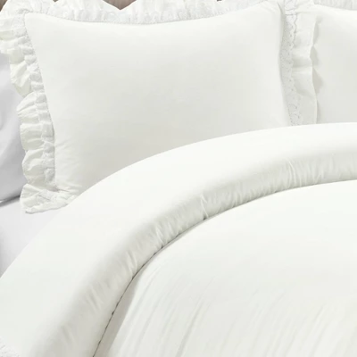 Lush Decor 3pc Ella Ruffle Comforter Bedding Set White 3 Lush Decor 3pc Ella Ruffle Comforter Bedding Set White - Image 3