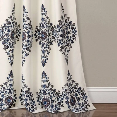 Set Of 2 84"x52" Keya Medallion Light Filtering Window Curtain Panels Cream - Lush Décor: Polyester Drapes, Rod Pocket 3 Set Of 2 84"x52" Keya Medallion Light Filtering Window Curtain Panels Cream - Lush Décor: Polyester Drapes, Rod Pocket - Image 3
