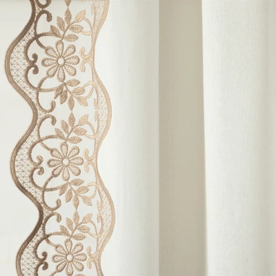 Lush Décor Scalloped Edge Lace Border Window Panel Off White/Neutral Single 52x84 3 Lush Décor Scalloped Edge Lace Border Window Panel Off White/Neutral Single 52x84 - Image 3