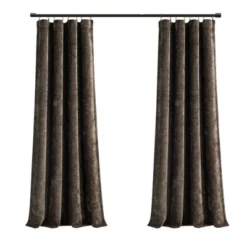 Lush Décor Aspen Luxury Velvet Chenille Window Curtain Panel Brown Single 52x84 -Beautiful House GUEST f0ee8715 18c9 4c97 9fa6 2010d61bc37d