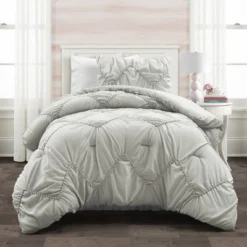 Ruched Chevron Comforter Set - Lush Décor