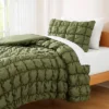 Lush Decor Twin XL Puff Bed Blankets Green 2pc Set