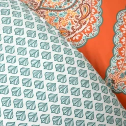 3pc Harley Cotton Duvet Cover Set Tangerine - Lush Décor -Beautiful House GUEST f25e6e9a 3122 4c3e b6e8 806d7b3848f3