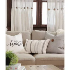 20"x20" Oversize 'Let's Stay At Home' Family-Friendly Square Throw Pillow Cover White - Lush Décor -Beautiful House GUEST f2688cf1 3ca5 40f9 8944 a9809964c82b 2