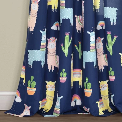 52"x84" Make A Wish Southwest Llama Cactus Window Curtain Panels Set - Lush Décor 3 52"x84" Make A Wish Southwest Llama Cactus Window Curtain Panels Set - Lush Décor - Image 3