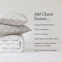 Lush Décor Diamond Leaf Jacquard Reversible Matelasse Coverlet