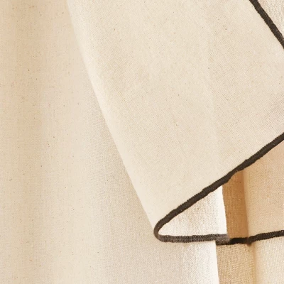 Lush Decor Modern Faux Linen Embroidered Edge With Attached Valance Window Curtain Panels Dark Linen 52X84 Set 1 Lush Decor Modern Faux Linen Embroidered Edge With Attached Valance Window Curtain Panels Dark Linen 52X84 Set