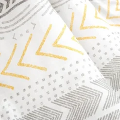 50"x60" Hygge Geo Reversible Cotton Throw Blanket Yellow/Gray - Lush Décor -Beautiful House GUEST f3cf4177 d8c8 415e a7ab d4a370cb6509