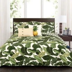 5pc Tropical Paradise Quilt Set Green - Lush Décor -Beautiful House GUEST f456c216 5135 4904 a2ca d92d0fbd4807