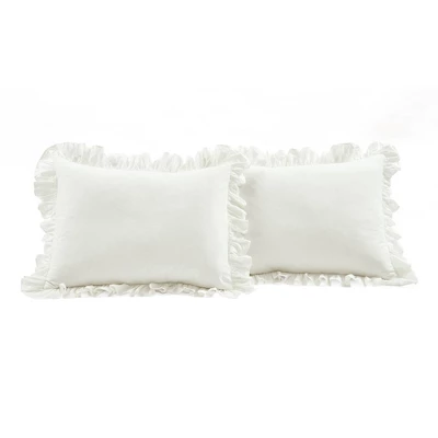 Lush Decor 3pc California King Reyna 100% Cotton Duvet Cover Set White 6 Lush Decor 3pc California King Reyna 100% Cotton Duvet Cover Set White - Image 6