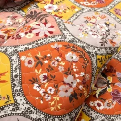 Lush Décor 3pc Bohemian Flower Reversible Oversized Cotton Quilt Set Orange/Lilac -Beautiful House GUEST f6b25013 c9ae 4bfd 9e7c e2d5b04254b0