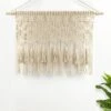 40"x30" Boho Macrame Tassel Cotton Window Valance Tan - Lush Décor