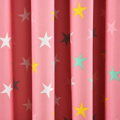 Lush Décor Blackout Unicorn Heart Rainbow Star Window Curtain Panel - Pink Single 2 Lush Décor Blackout Unicorn Heart Rainbow Star Window Curtain Panel - Pink Single - Image 2