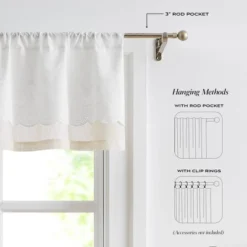 52"x18" Lush Decor Brigitte Embroidery Eyelet Scalloped Edge Valance Neutral Single -Beautiful House GUEST f7e5d506 2bc9 45e7 9564 85132c5b31fc