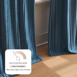 38"x34" Lush Decor Glam Pleated Velvet Light Filtering Window Curtain Panels Blue Pair -Beautiful House GUEST fa51e283 d763 48bd b224 846f30bf243b 1