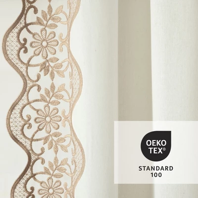 Lush Décor Scalloped Edge Lace Border Window Panel Off White/Neutral Single 52x84 6 Lush Décor Scalloped Edge Lace Border Window Panel Off White/Neutral Single 52x84 - Image 6