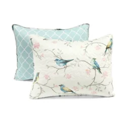 Lush Décor 3pc Botanical Bird And Flower Oversized Reversible Quilt Set White/Blue/Yellow -Beautiful House GUEST fb4aafab b04a 4aaf 882e 9f390d14de2a