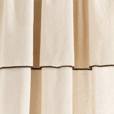 Lush Decor Modern Faux Linen Embroidered Edge With Attached Valance Window Curtain Panels Dark Linen 52X84 Set 2 Lush Decor Modern Faux Linen Embroidered Edge With Attached Valance Window Curtain Panels Dark Linen 52X84 Set - Image 2