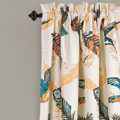 Lush Décor Bird Breeze Light Filtering Window Curtain Multi Set 52x84+2