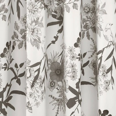 2pk 52"x108" Light Filtering Botanical Garden Curtain Panels White - Lush Décor 2 2pk 52"x108" Light Filtering Botanical Garden Curtain Panels White - Lush Décor - Image 2