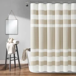 Cape Cod Stripe Yarn Dyed Cotton Shower Curtain - Lush Décor -Beautiful House GUEST ff527db8 d0be 4457 81cc 9015284f404f