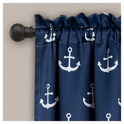 52"x84"Kids' Anchor Room Darkening Window Curtain Set Navy - Lush Décor 2 52"x84"Kids' Anchor Room Darkening Window Curtain Set Navy - Lush Décor - Image 2
